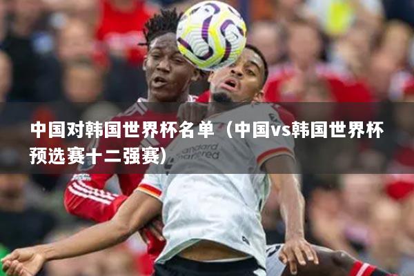 中国对韩国世界杯名单（中国vs韩国世界杯预选赛十二强赛）